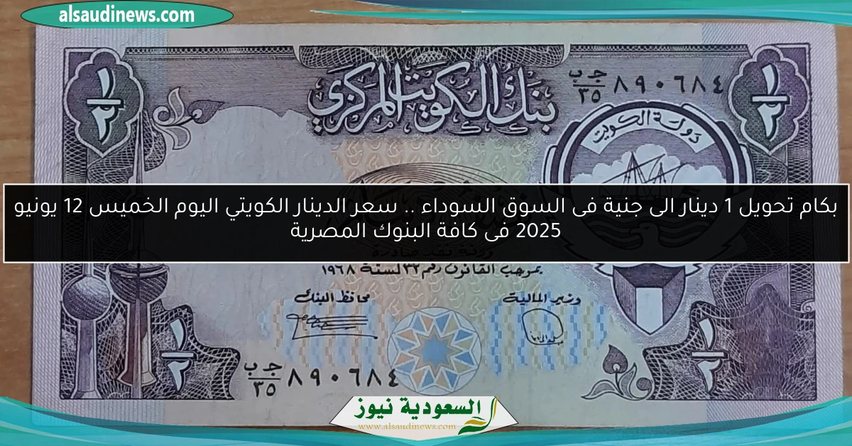 بكام تحويل 1 دينار الى جنية فى السوق السوداء .. سعر الدينار الكويتي اليوم الخميس 12 يونيو 2025 فى كافة البنوك المصرية