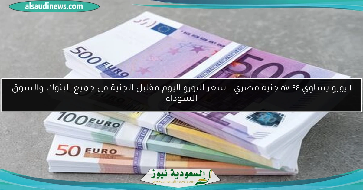 ١ يورو يساوي ٥٧٫٤٤ جنيه مصري.. سعر اليورو اليوم مقابل الجنية فى جميع البنوك والسوق السوداء