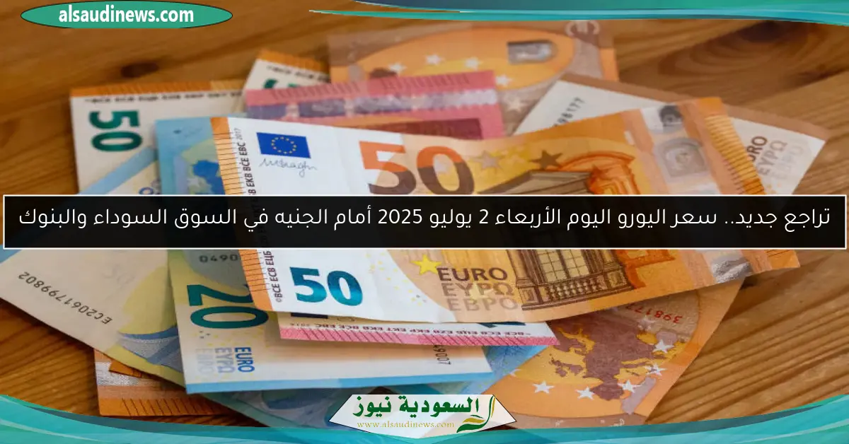 تراجع جديد.. سعر اليورو اليوم الأربعاء 2 يوليو 2025 أمام الجنيه في السوق السوداء والبنوك