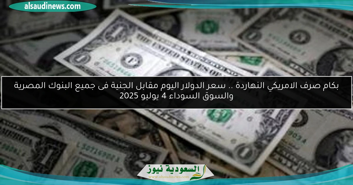 بكام صرف الامريكي النهاردة .. سعر الدولار اليوم مقابل الجنية فى جميع البنوك المصرية والسوق السوداء 4 يوليو 2025