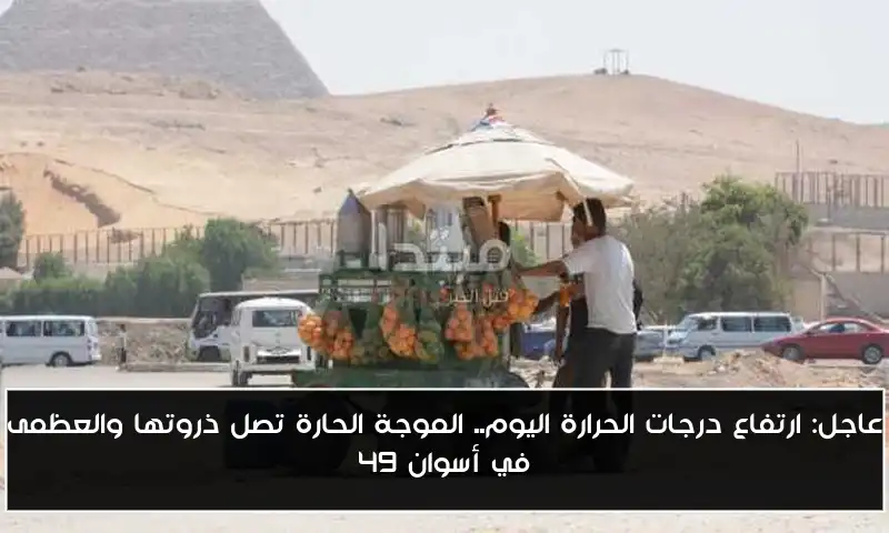 عاجل: ارتفاع درجات الحرارة اليوم.. الموجة الحارة تصل ذروتها والعظمى في أسوان 49