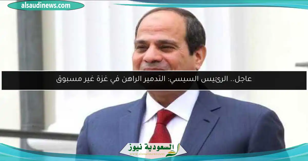 عاجل.. الرئيس السيسي: التدمير الراهن في غزة غير مسبوق