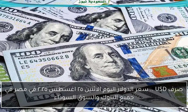 صرف USD .. سعر الدولار اليوم الاثنين ٢٥ اغسطس ٢٠٢٥ في مصر في جميع البنوك والسوق السوداء