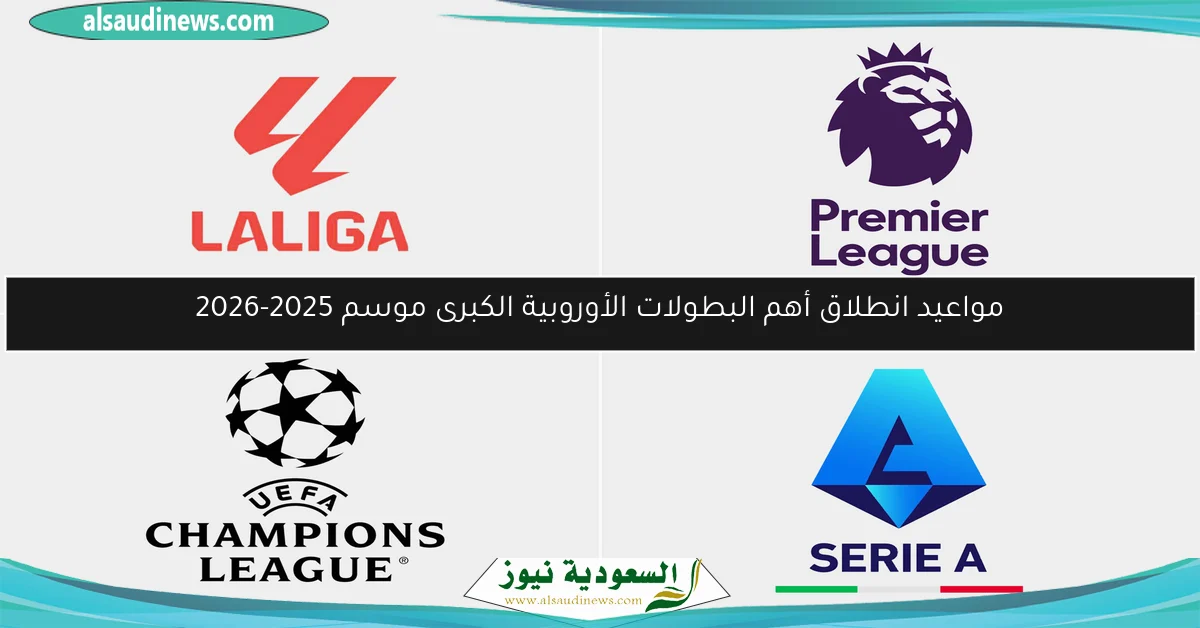 مواعيد انطلاق أهم البطولات الأوروبية الكبرى موسم 2025-2026