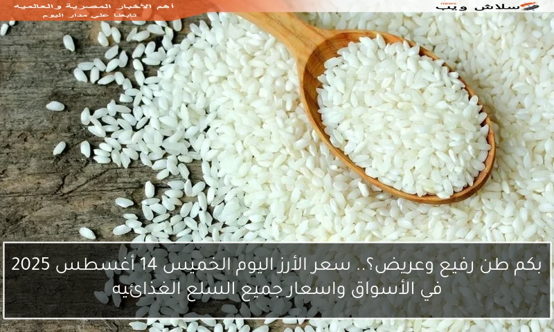 بكم طن رفيع وعريض؟.. سعر الأرز اليوم الخميس 14 أغسطس 2025 في الأسواق واسعار جميع السلع الغذائيه