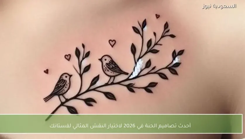 أحدث تصاميم الحنة في 2026 لاختيار النقش المثالي لفستانك