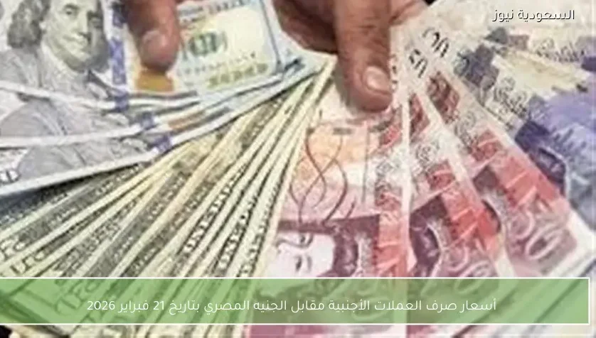 أسعار صرف العملات الأجنبية مقابل الجنيه المصري بتاريخ 21 فبراير 2026