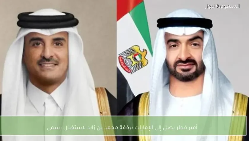 أمير قطر يصل إلى الإمارات برفقة محمد بن زايد لاستقبال رسمي