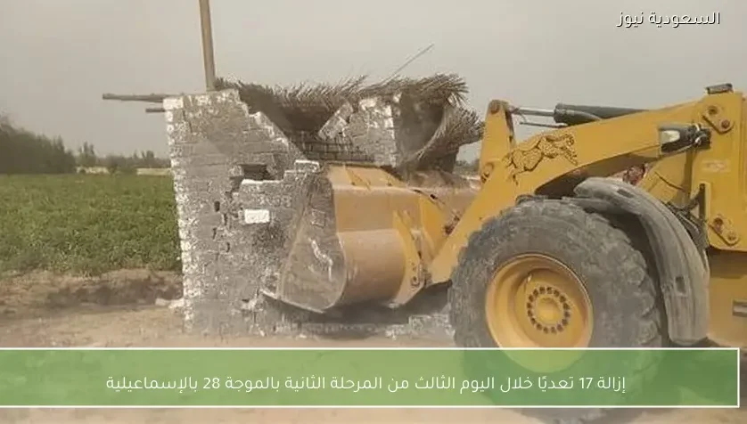 إزالة 17 تعديًا خلال اليوم الثالث من المرحلة الثانية بالموجة 28 بالإسماعيلية