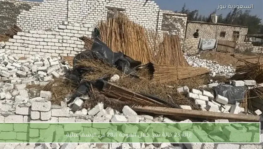 إزالة 23 حالة تعدٍّ خلال الموجة الـ28 في الإسماعيلية