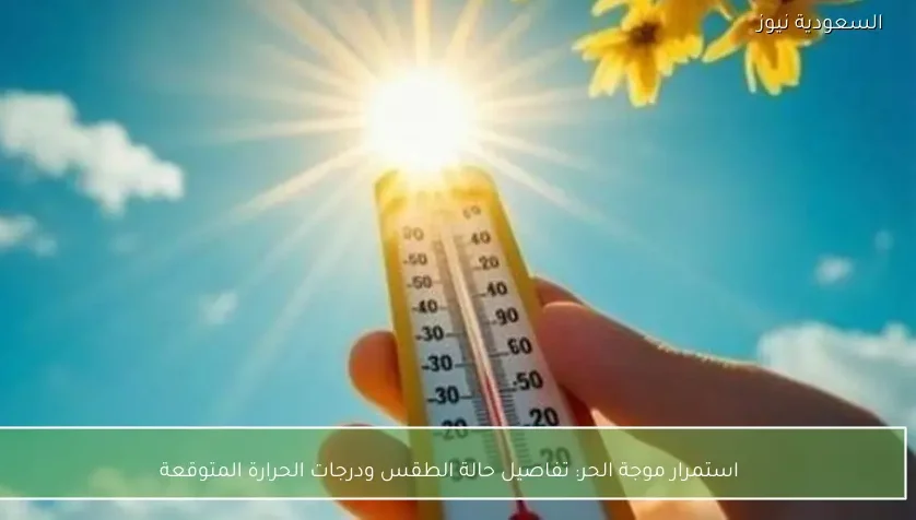 استمرار موجة الحر: تفاصيل حالة الطقس ودرجات الحرارة المتوقعة