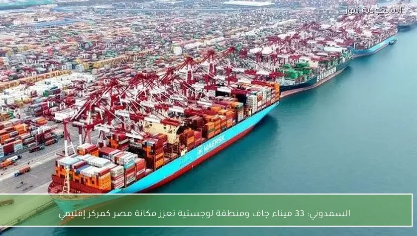 السمدوني: 33 ميناء جاف ومنطقة لوجستية تعزز مكانة مصر كمركز إقليمي