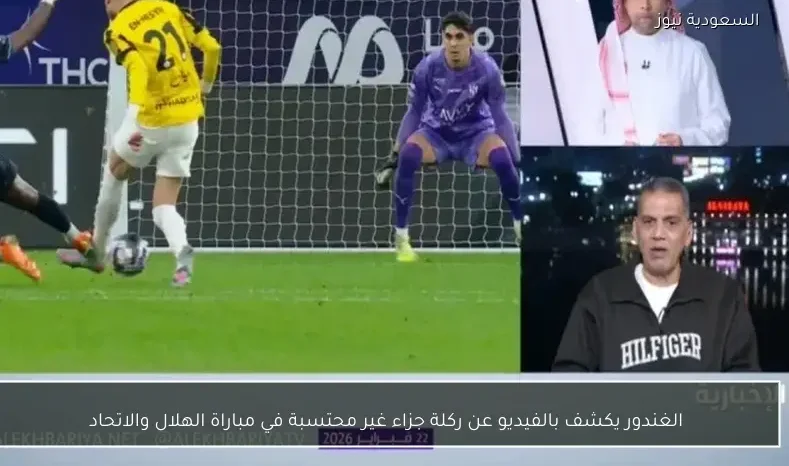 الغندور يكشف بالفيديو عن ركلة جزاء غير محتسبة في مباراة الهلال والاتحاد