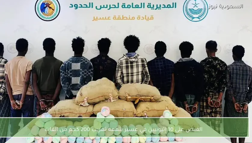 القبض على 10 إثيوبيين في عسير بتهمة تهريب 200 كجم من القات