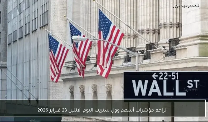 تراجع مؤشرات أسهم وول ستريت اليوم الاثنين 23 فبراير 2026