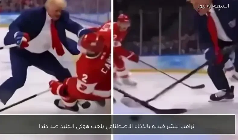 ترامب ينشر فيديو بالذكاء الاصطناعي يلعب هوكي الجليد ضد كندا