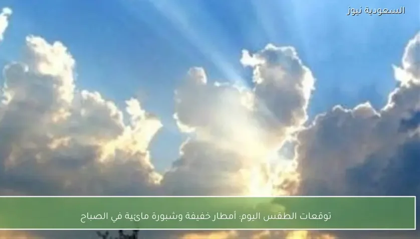 توقعات الطقس اليوم: أمطار خفيفة وشبورة مائية في الصباح