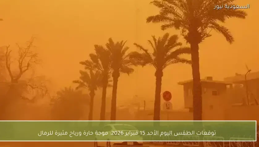 توقعات الطقس اليوم الأحد 15 فبراير 2026: موجة حارة ورياح مثيرة للرمال