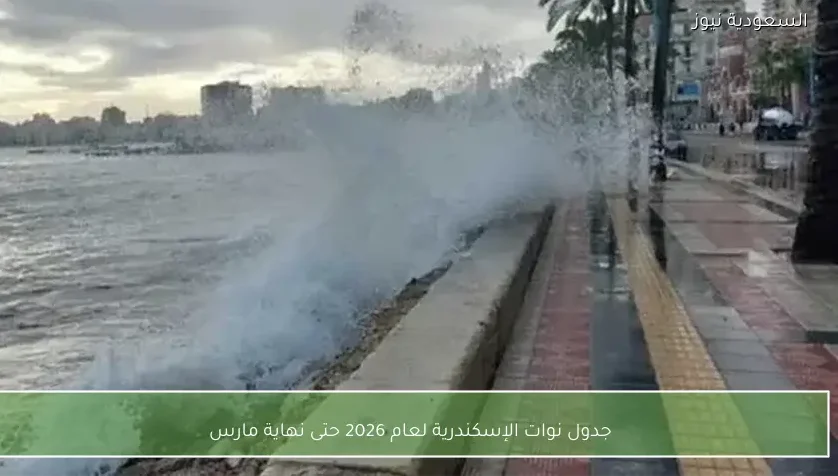جدول نوات الإسكندرية لعام 2026 حتى نهاية مارس