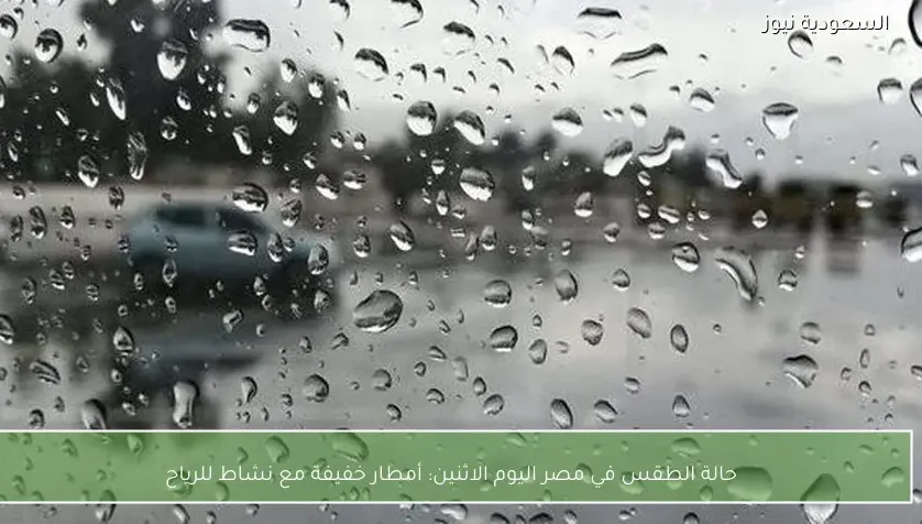 حالة الطقس في مصر اليوم الاثنين: أمطار خفيفة مع نشاط للرياح