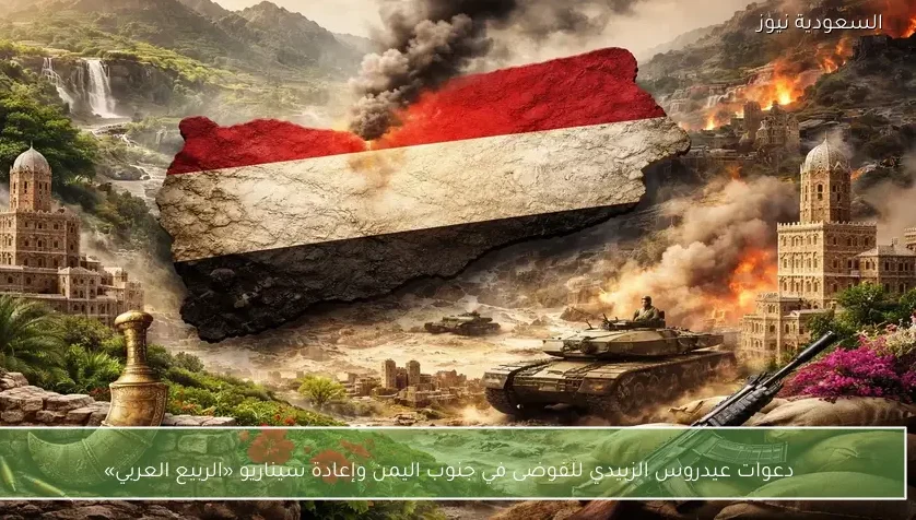 دعوات عيدروس الزبيدي للفوضى في جنوب اليمن وإعادة سيناريو «الربيع العربي»