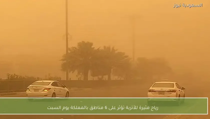رياح مثيرة للأتربة تؤثر على 6 مناطق بالمملكة يوم السبت