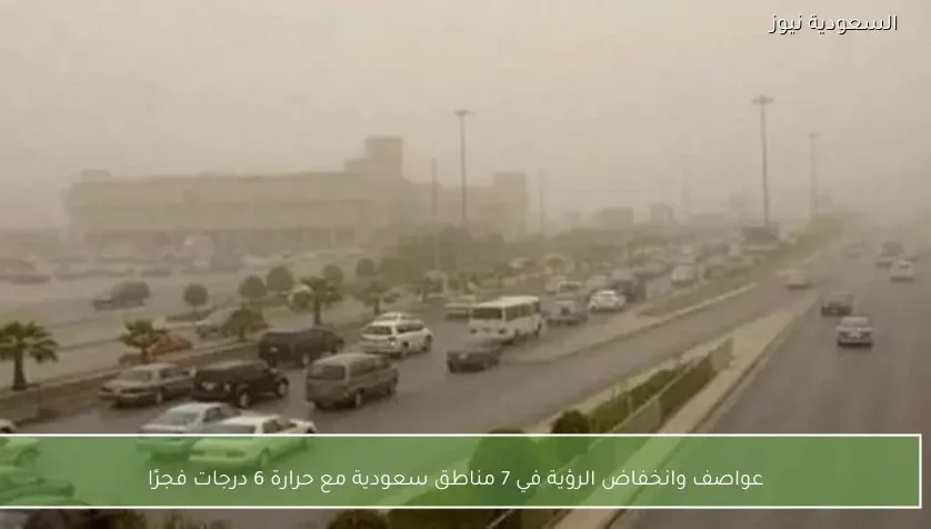 عواصف وانخفاض الرؤية في 7 مناطق سعودية مع حرارة 6 درجات فجرًا