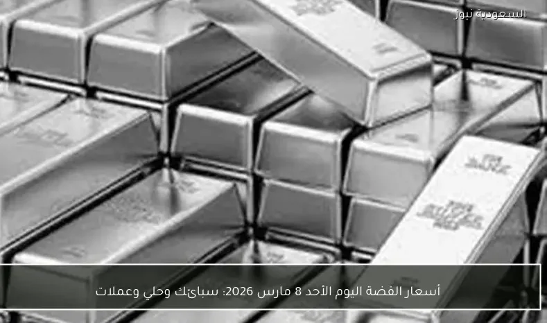 أسعار الفضة اليوم الأحد 8 مارس 2026: سبائك وحلي وعملات
