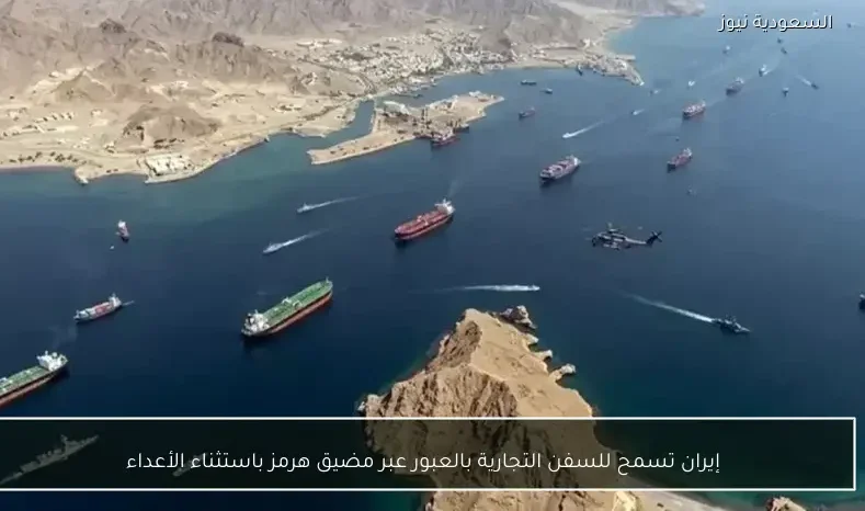 إيران تسمح للسفن التجارية بالعبور عبر مضيق هرمز باستثناء الأعداء