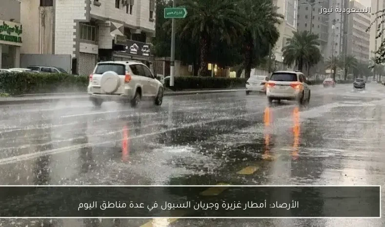 الأرصاد: أمطار غزيرة وجريان السيول في عدة مناطق اليوم