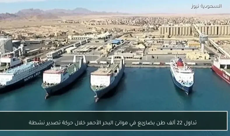 تداول 22 ألف طن بضائع في موانئ البحر الأحمر خلال حركة تصدير نشطة