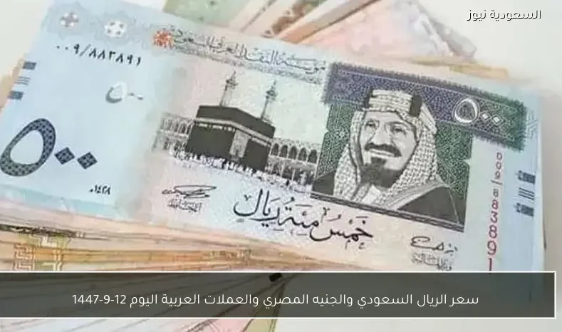 سعر الريال السعودي والجنيه المصري والعملات العربية اليوم 12-9-1447